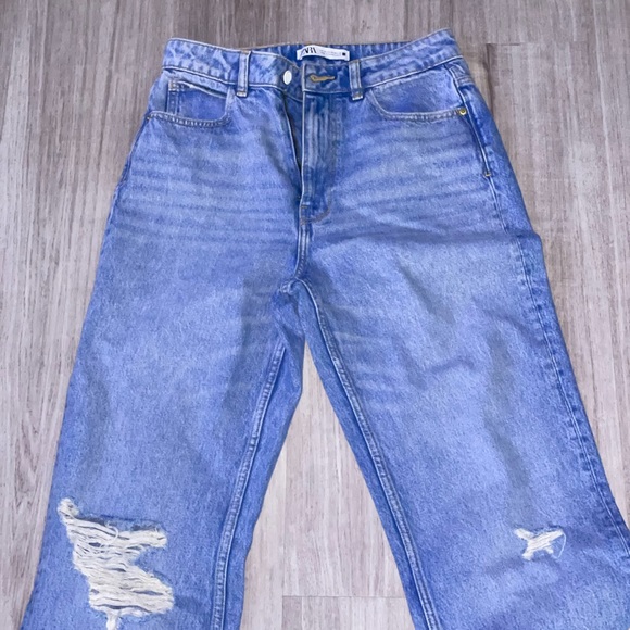 Zara high waisted denim pants - Picture 3 of 4
